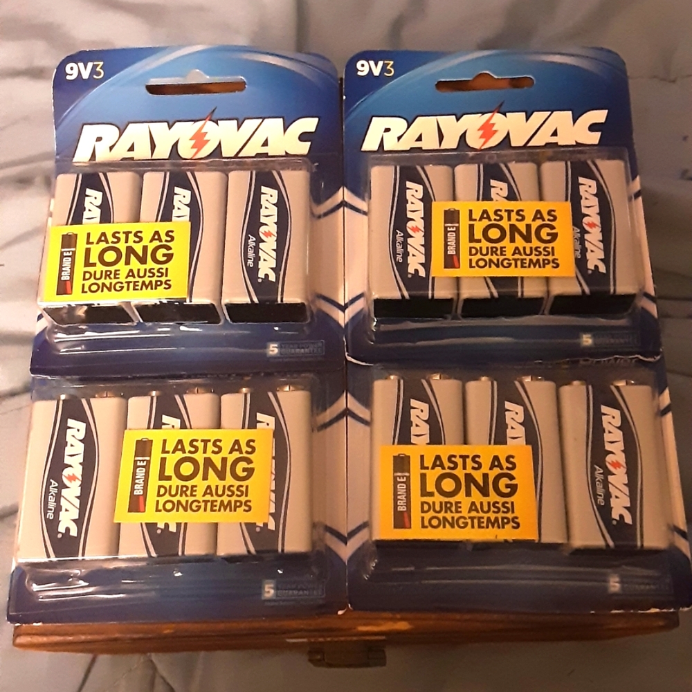 12 RAYOVAC 9V BATTERIES